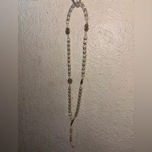 Handmade Silver and Gold Beaded Roseary Necklace